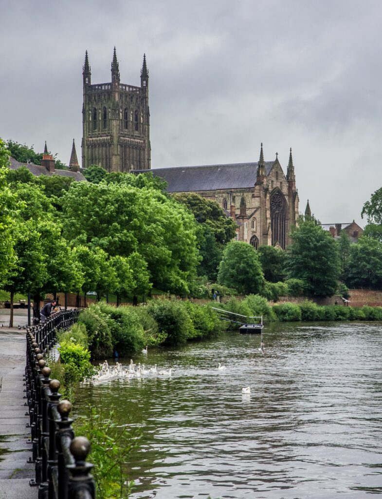 Worcester Cathedral on the River Severn